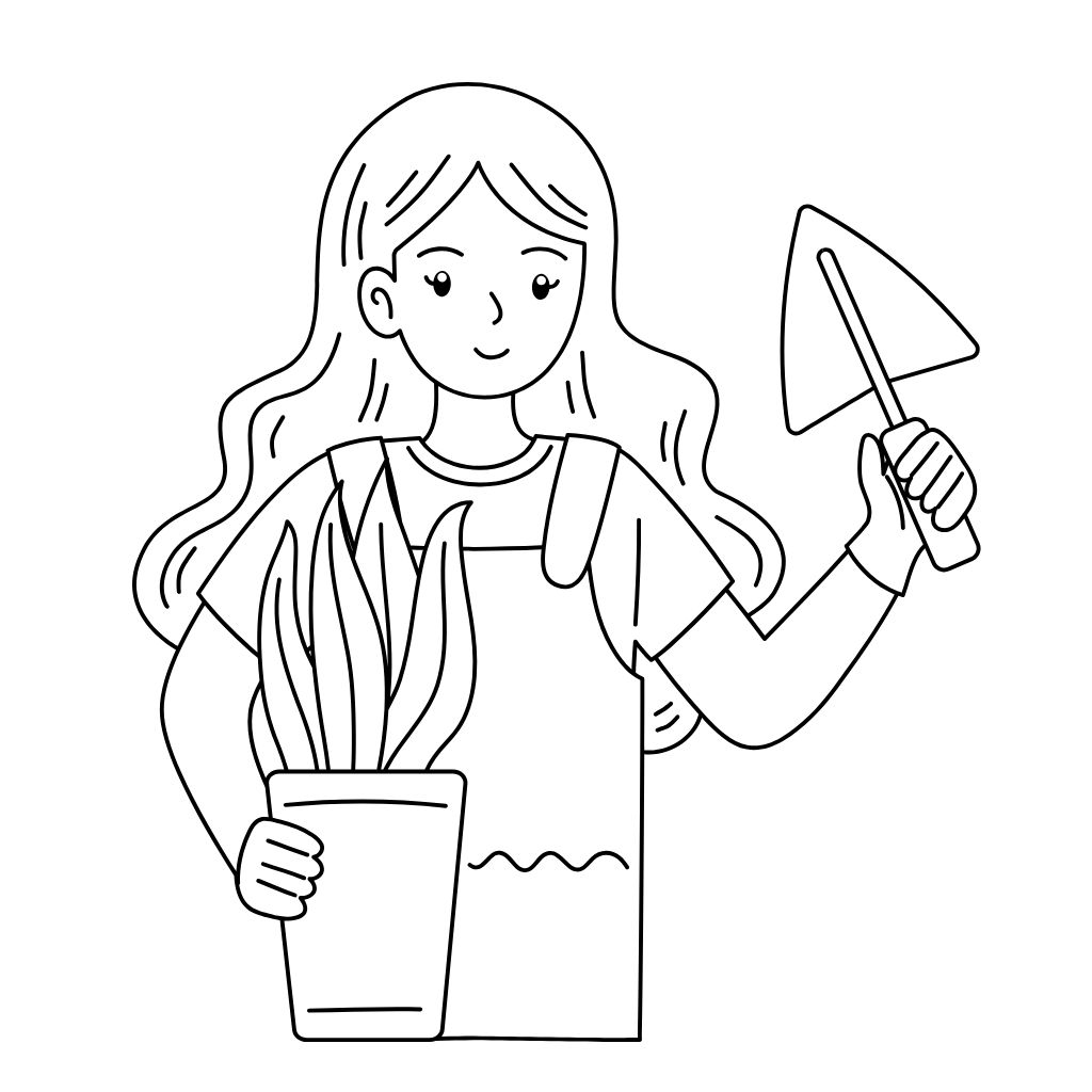 Kleurrijke garden kleurplaat voor kinderen