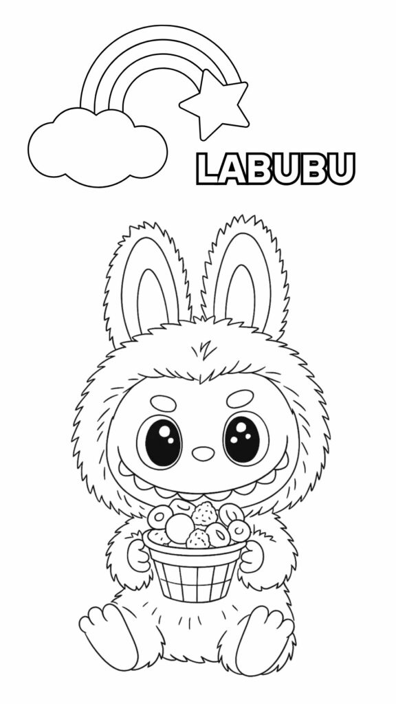Labubu boyama çizimi indir
