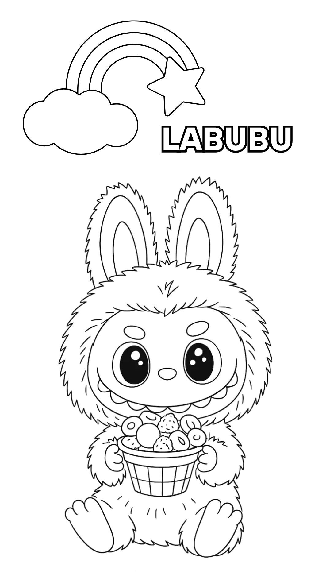Labubu Ausmalbild einfach und gratis
