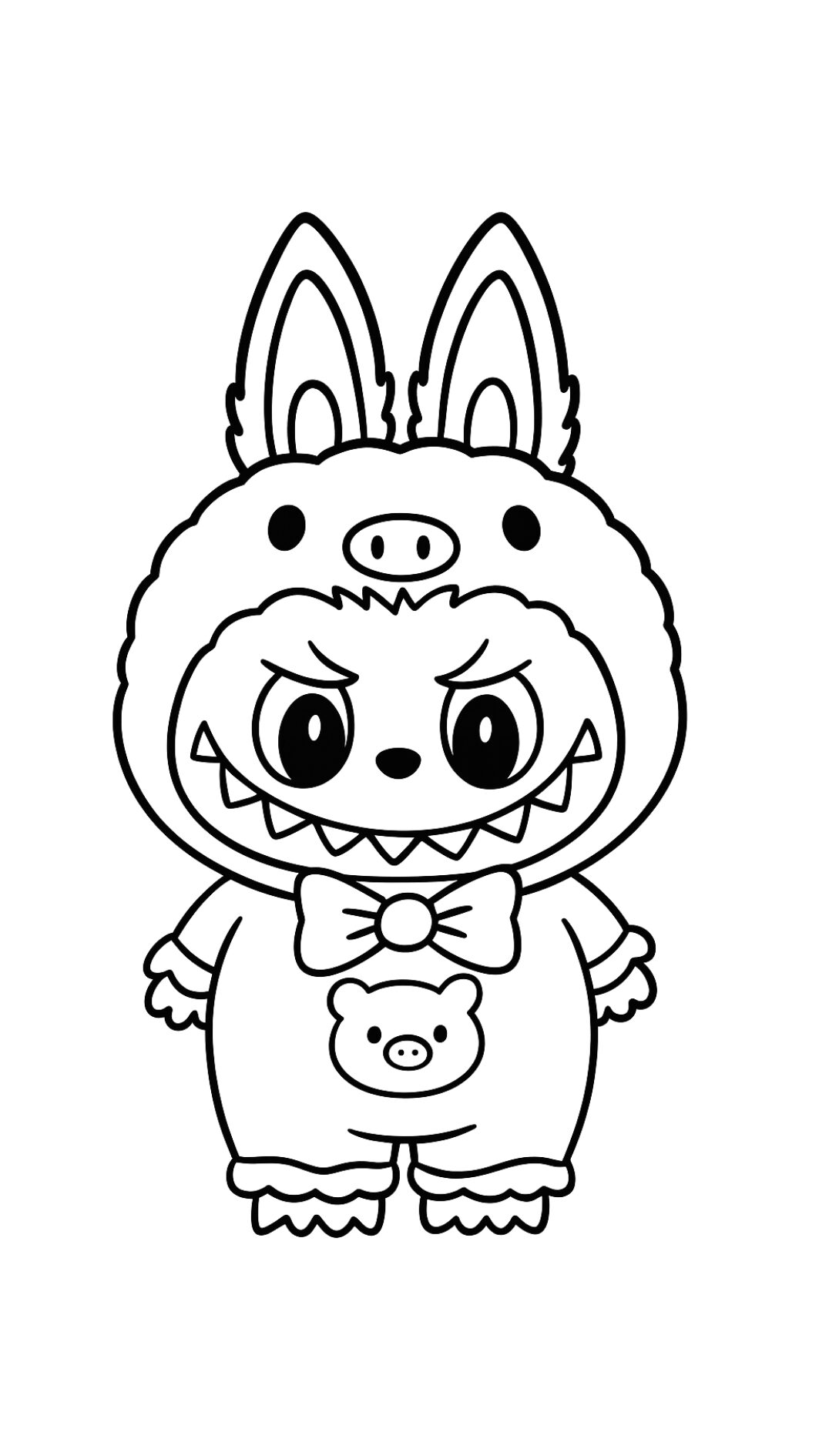 Labubu Ausmalbild für Kinder