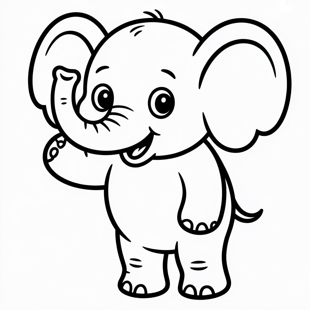 Lustige Elefanten-Malvorlagen als PDF zum Ausdrucken