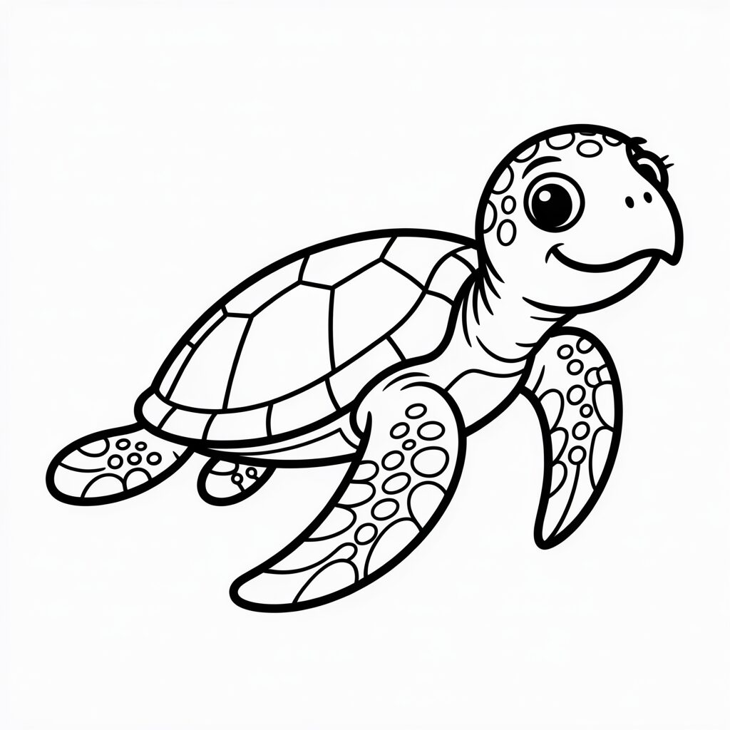 Meeresschildkröte Ausmalbild gratis Download