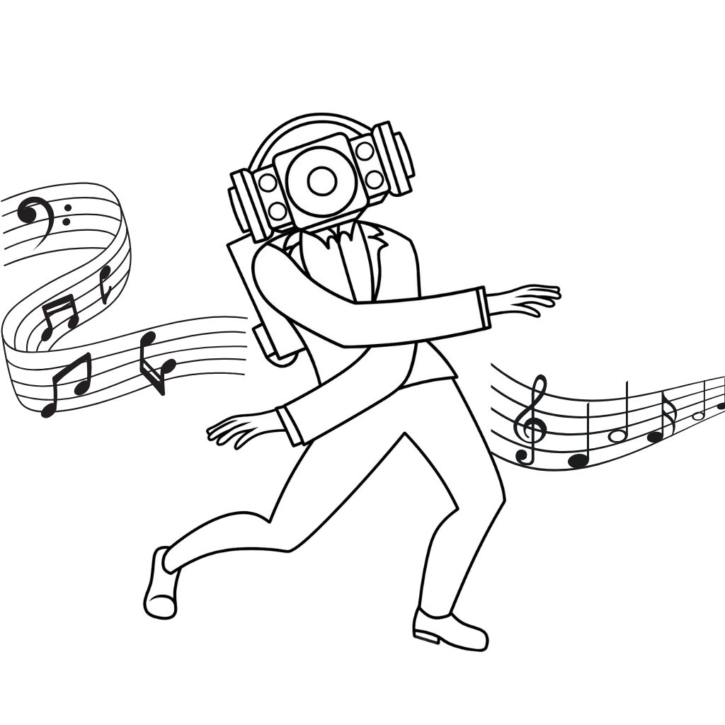 Music Skibidi kleurplezier om direct te downloaden