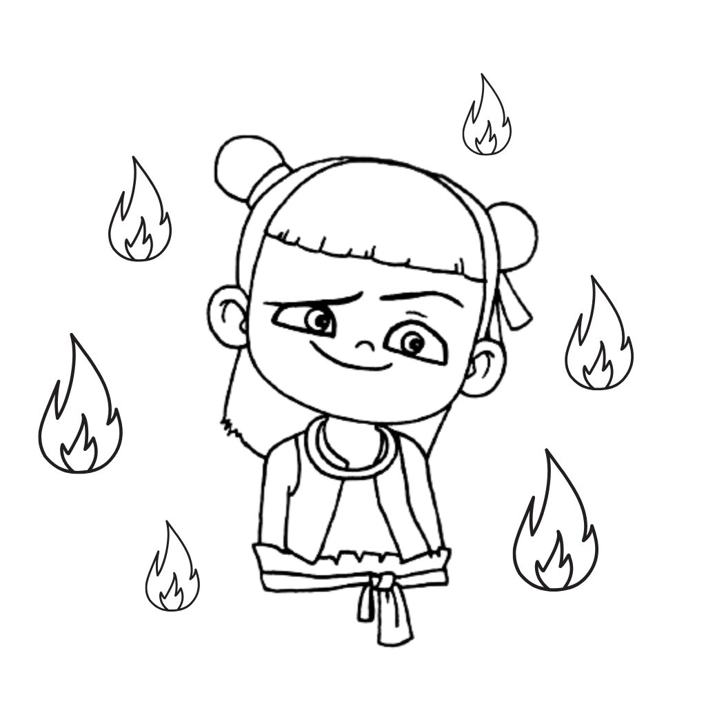 Ne Zha kleurplaat om direct te downloaden