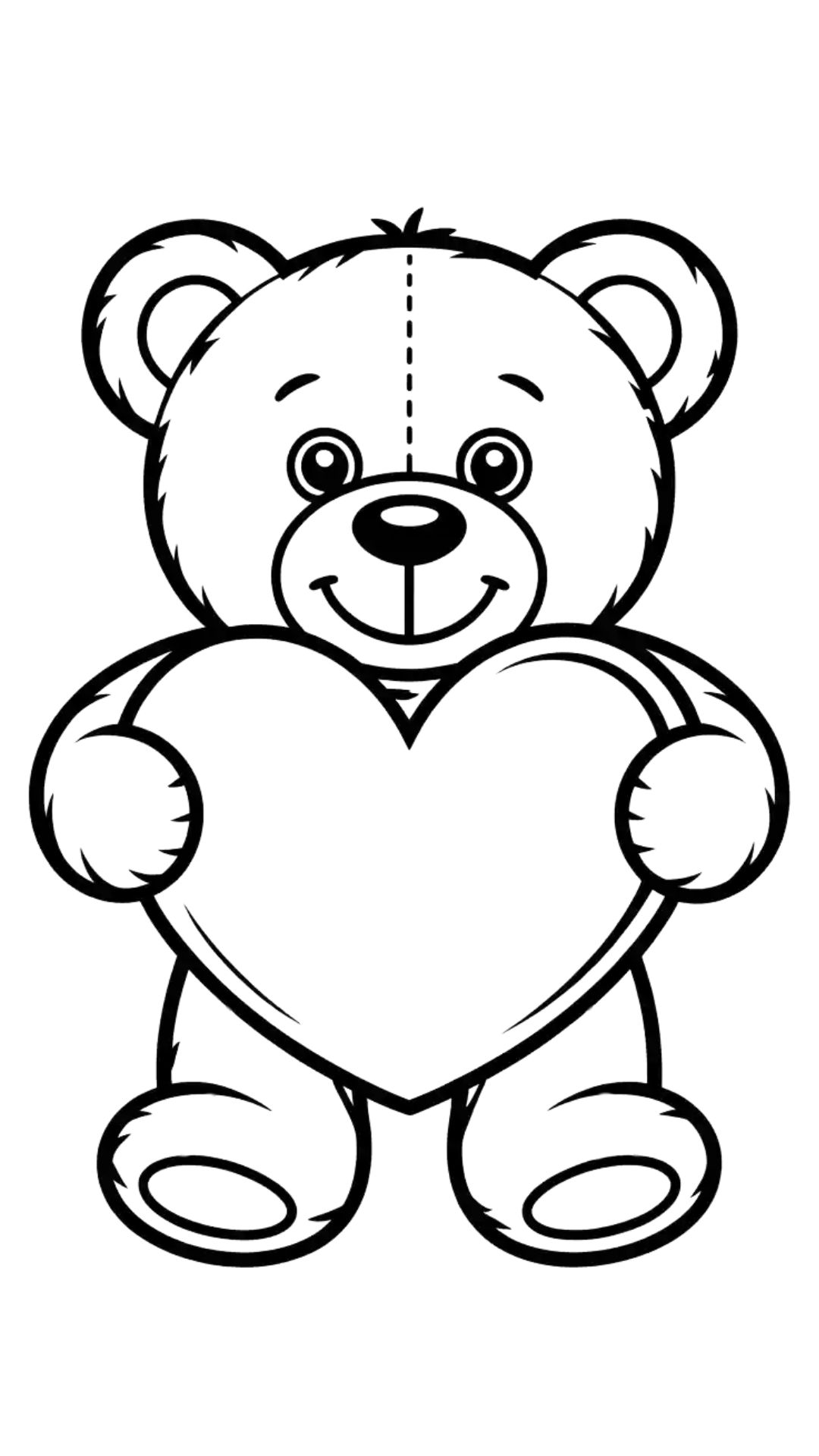 Page de coloriage nounours mignon à télécharger