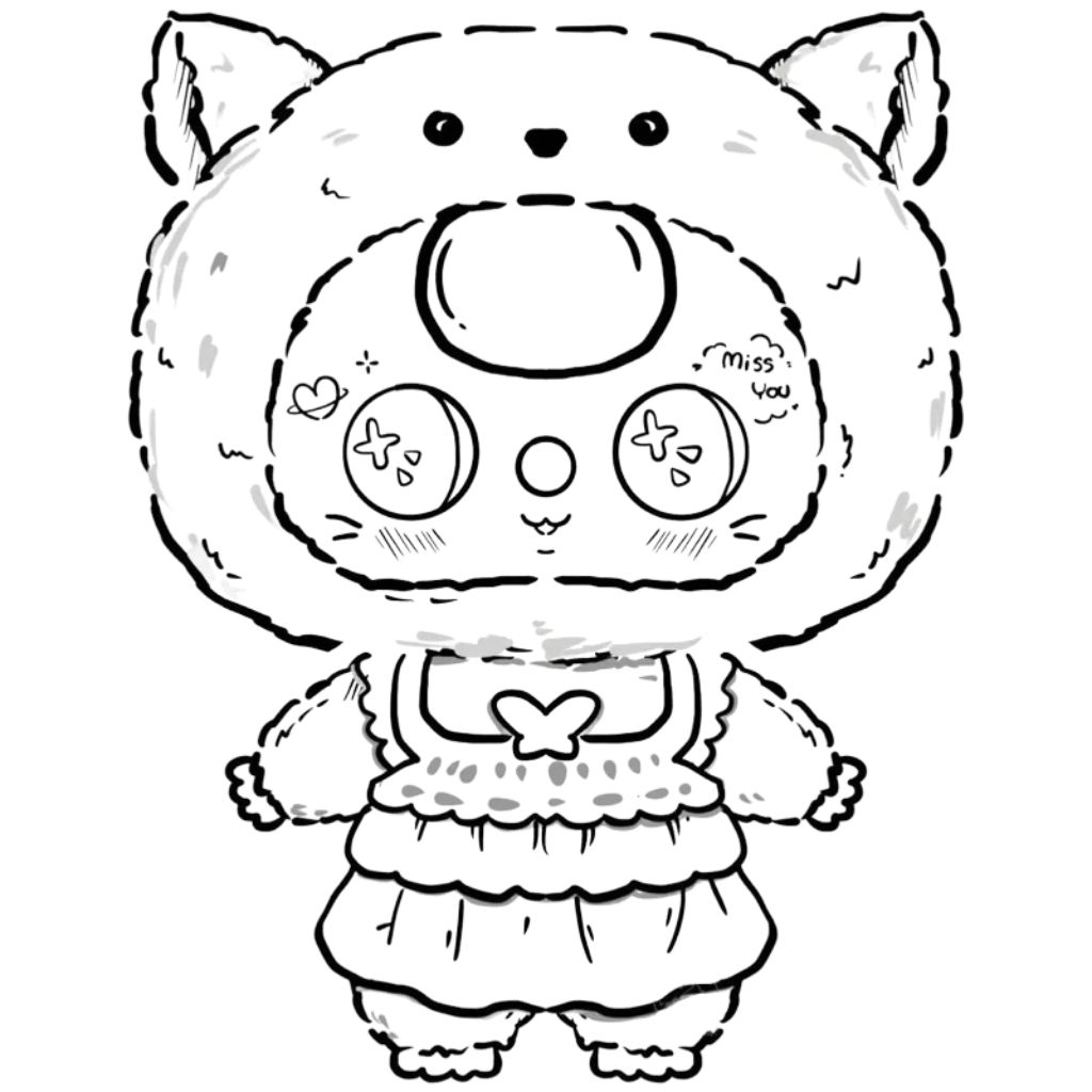 Schattige baby three printbare kleurplaat