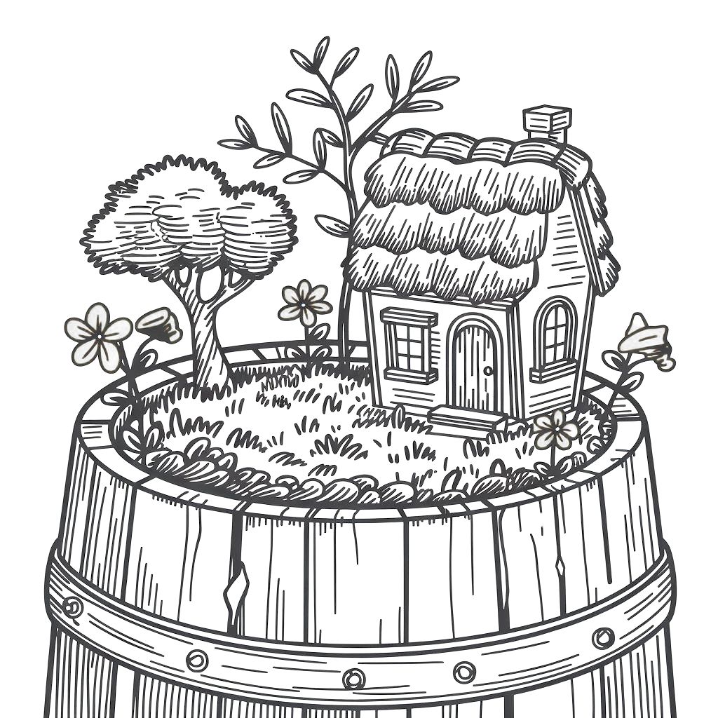 Schattige garden kleurplaat om te printen