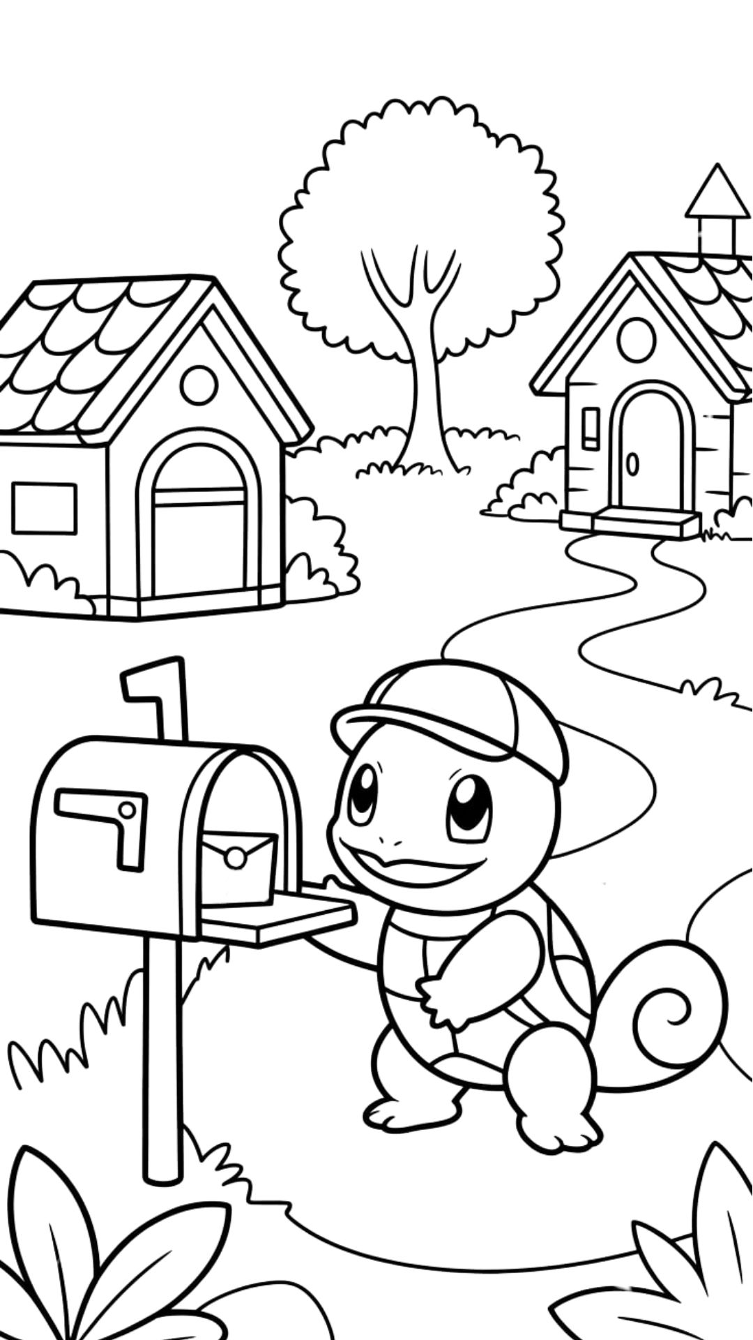 Squirtle working as a mail carrier