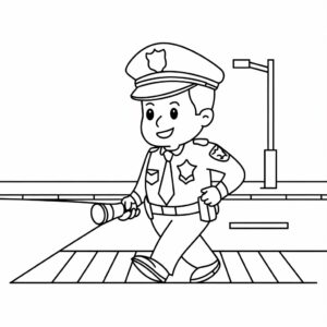 police coloring page