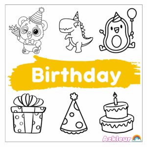 Desenho de Aniversário para Colorir
