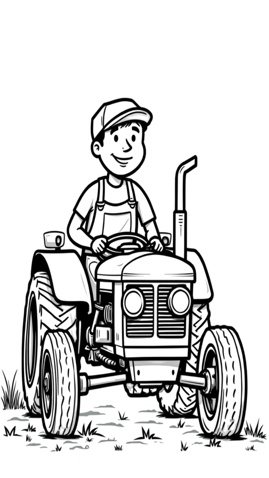 boer en boerin op trekker kleurplaat