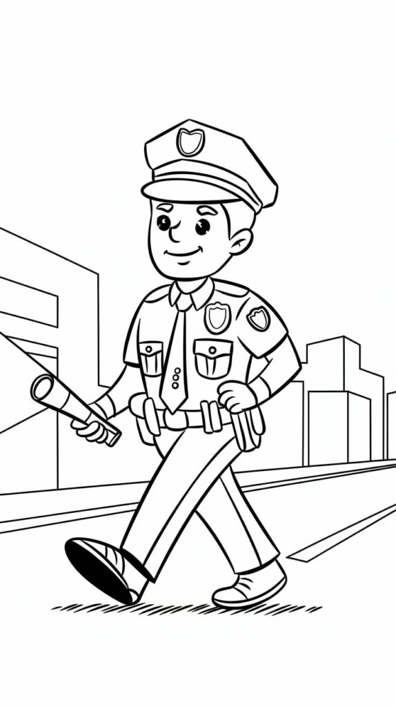 police coloring pages free