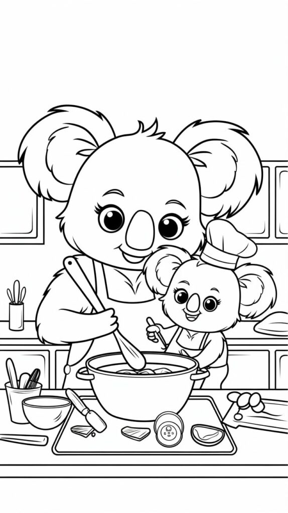 coloring page koala