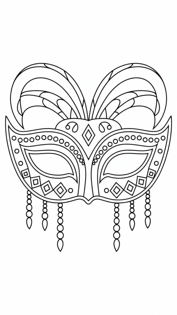 carnival masks coloring pages