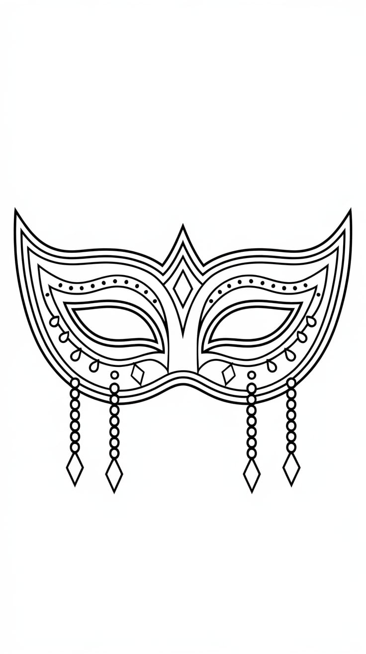 carnaval maskers kleurplaten