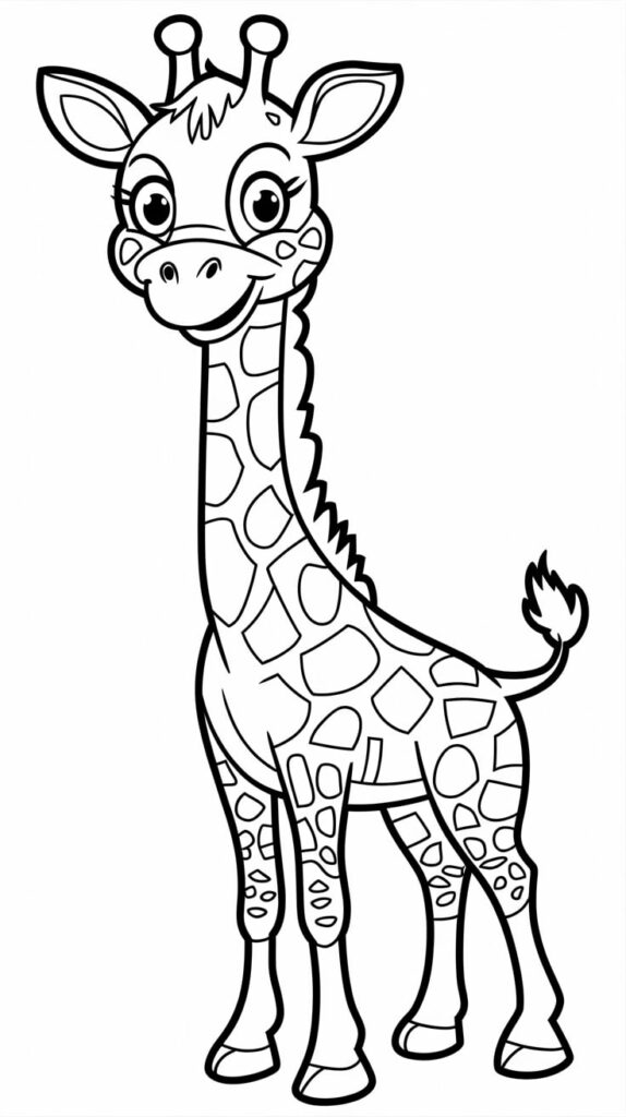 detailed giraffe coloring pages