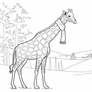 giraffe coloring book page