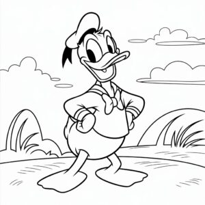 donald duck kleurplaat voetbal