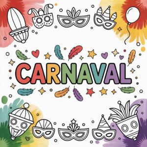 Kleurplaat Carnaval