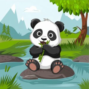 Kleurplaat panda