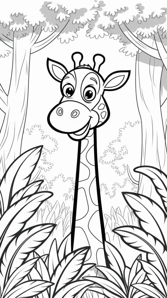 cartoon giraffe coloring pages