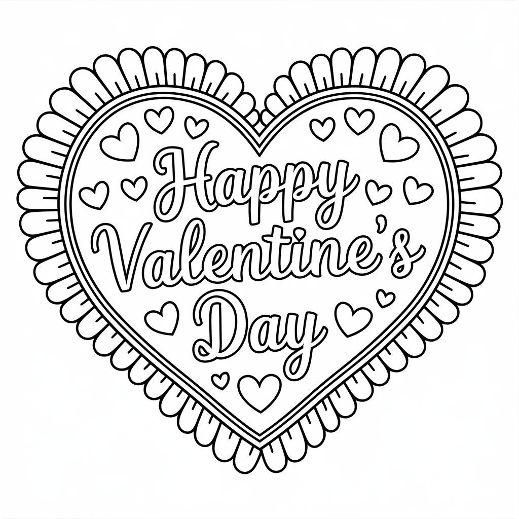 画用紙に描く‼️　HEART。 Heart Pixel Art Coloring Page - Free & Printable Coloring Sheet