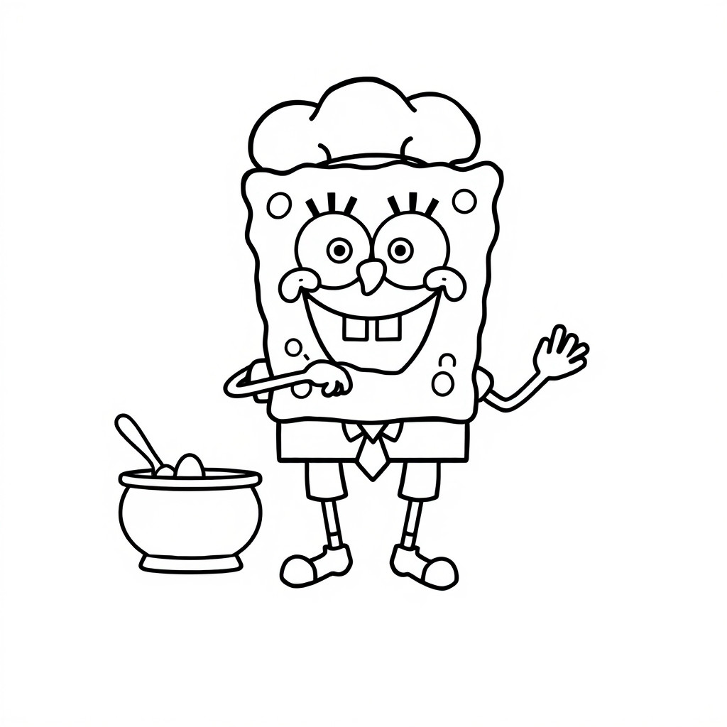 Gratis kleurplaat Spongebob