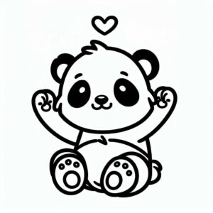 kawaii kleurplaat panda