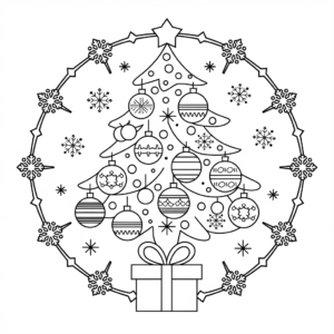 kerst kleurplaat mandala