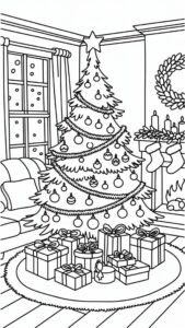 ausmalbild weihnachtsbaum einfach
