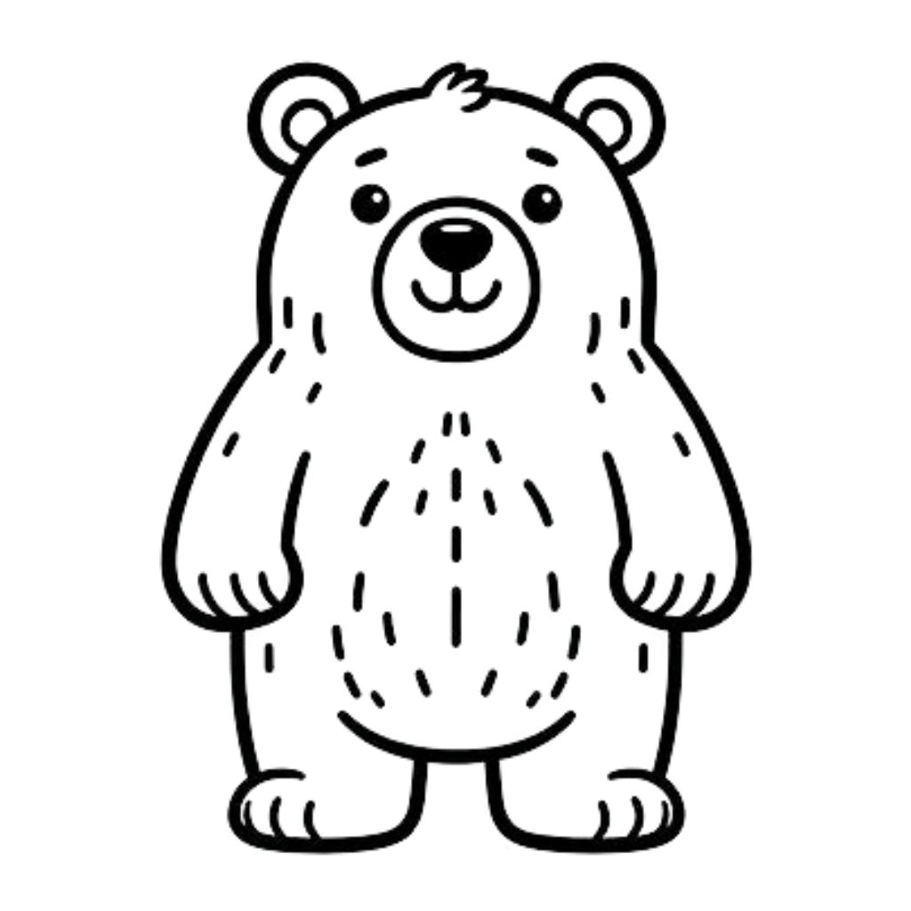 kleurplaat beer met hartje