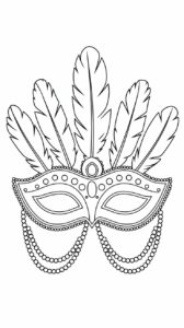 kleurplaat carnaval maskers