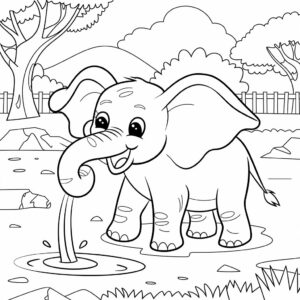 zoo animals coloring page