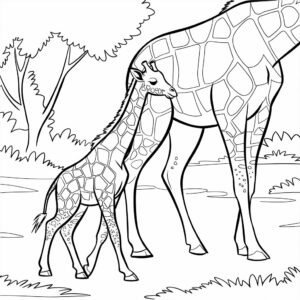 giraffe coloring pages printable