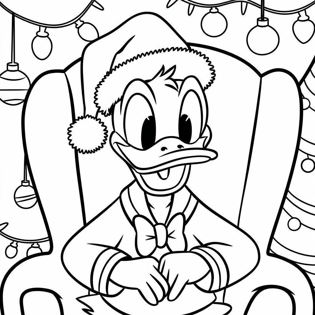 kleurplaat donald duck zomer