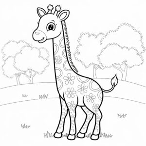 free giraffe coloring pages