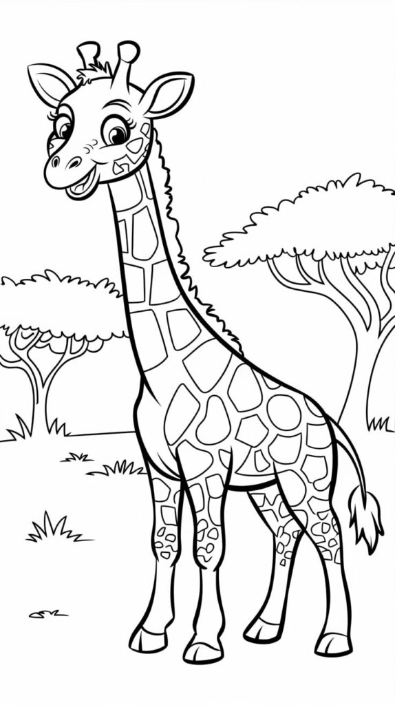 giraffe coloring pages for adults