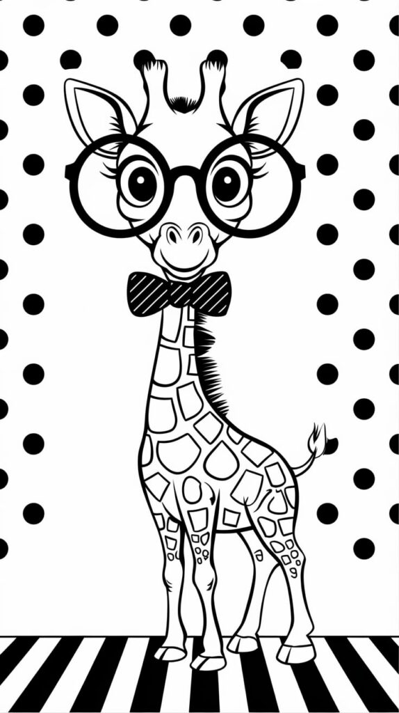 giraffe coloring pages colored