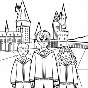 kleurplaat harry potter logo