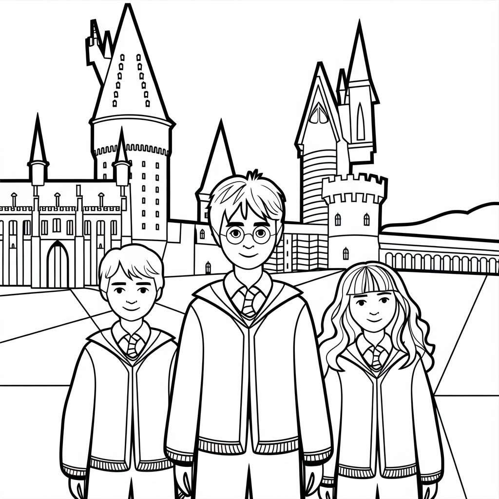 kleurplaat harry potter logo