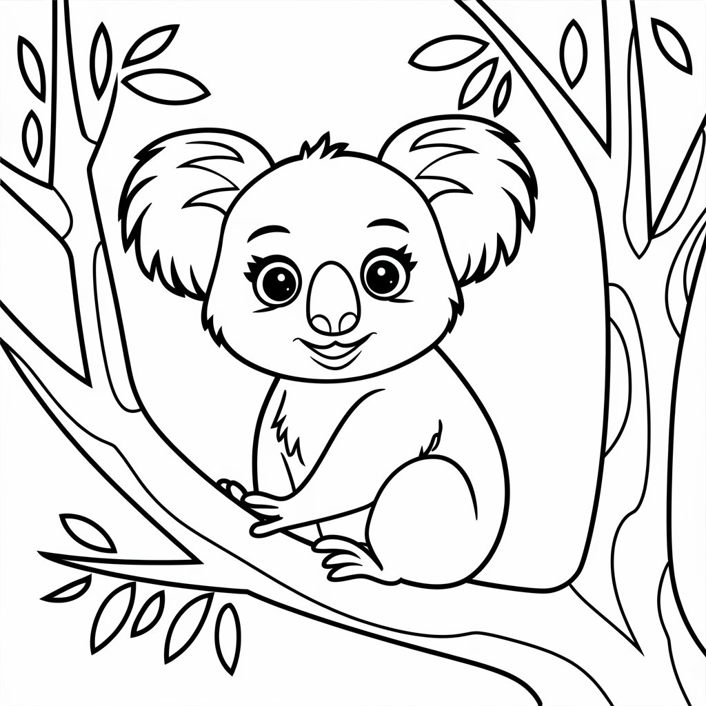 kleurplaat koala moeilijk