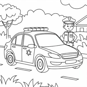 coloring pages of police cars