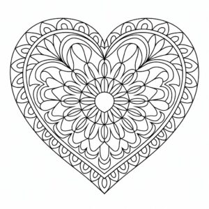 heart shape coloring pages