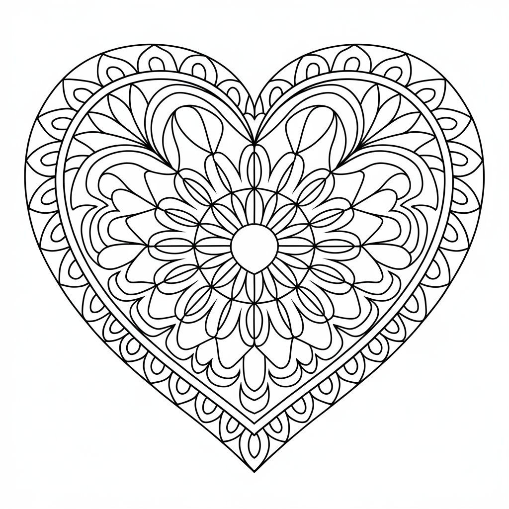 heart shape coloring pages