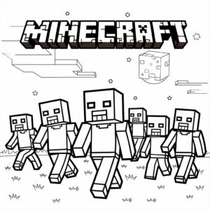 minecraft baby mutent mobs zombie coloring page