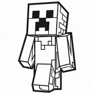 cut minecraft creeper coloring pages for kids