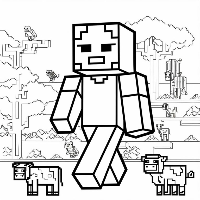 Minecraft Ausmalbilder – 26 druckbare Seiten zum Ausmalen, kostenlos