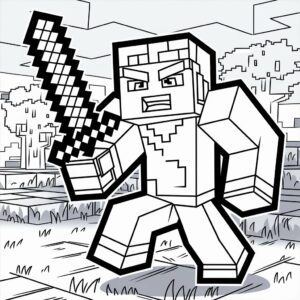 minecraft coloring book pages