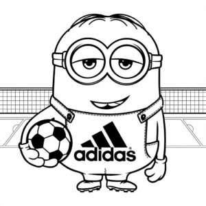 kleurplaat minions voetbal