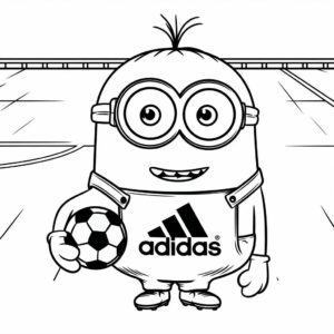 kleurplaat minions voetbal printen